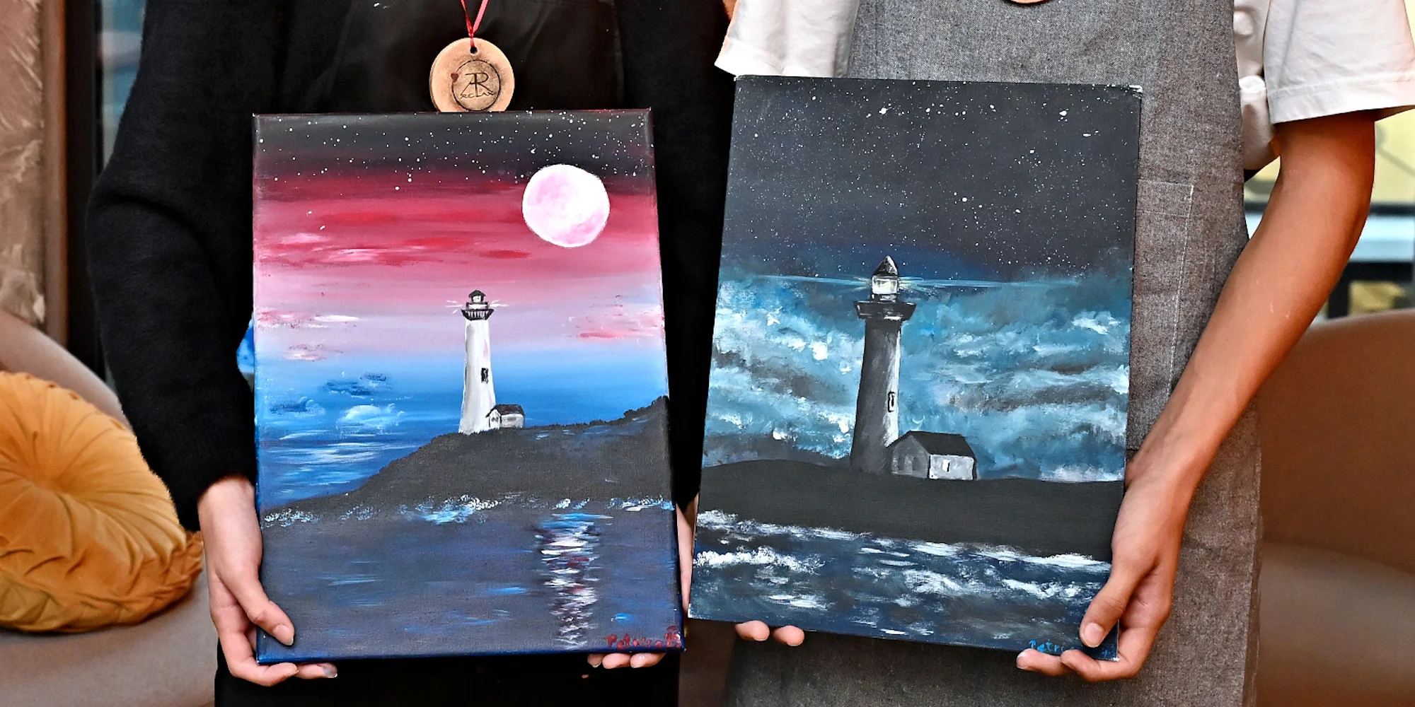 Párové malování spojeného obrazu s lahví prosecca