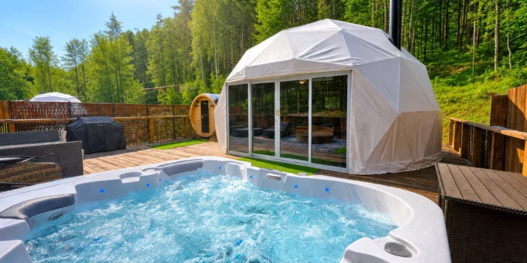 Luxusní glampingová kupole na východě Čech se saunou a vířivkou i snídaní