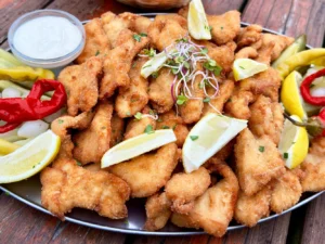 1 kg kuřecích či vepřových řízečků vč. chleba, kyselé okurky i beraních rohů
