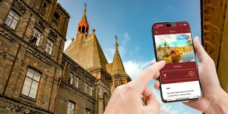 Interaktivní procházka s šiframi a průvodcem v mobilu: Karlovo náměstí a okolí