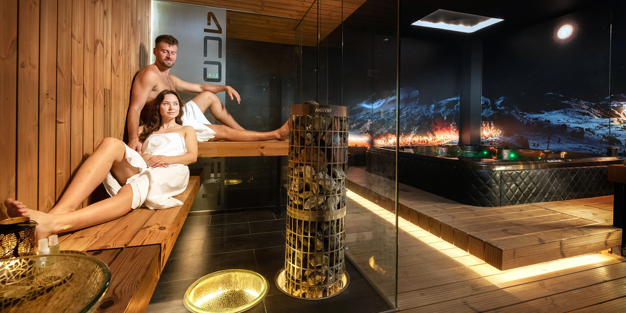2 hod. v soukromém spa Zima s horskou atmosférou a lahví dle vlastního výběru pro pár - Obrázek 3